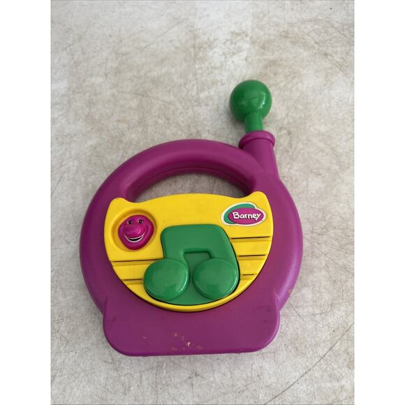 Vintage 1998 Playskool Barney The Dinosaur Purple Rockin' Radio Musical Toy - Picture 1 of 10